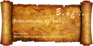 Bobrovszky Ábel névjegykártya